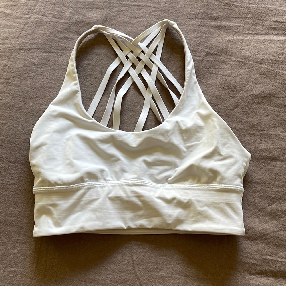 Lululemon White Strappy Sports Bra